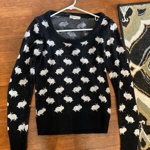 Forever 21 Black and White Bunny Sweater